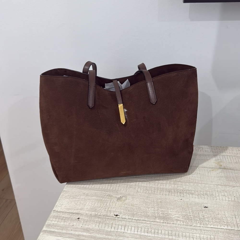 NWT. DEMELLIER LONDON The Tokyo Tote - mocha suede & mocha smooth - Picture 6 of 8
